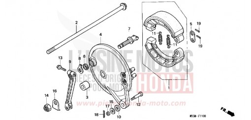 BREMSPLATTE, HINTEN (1) CB500T de 1996